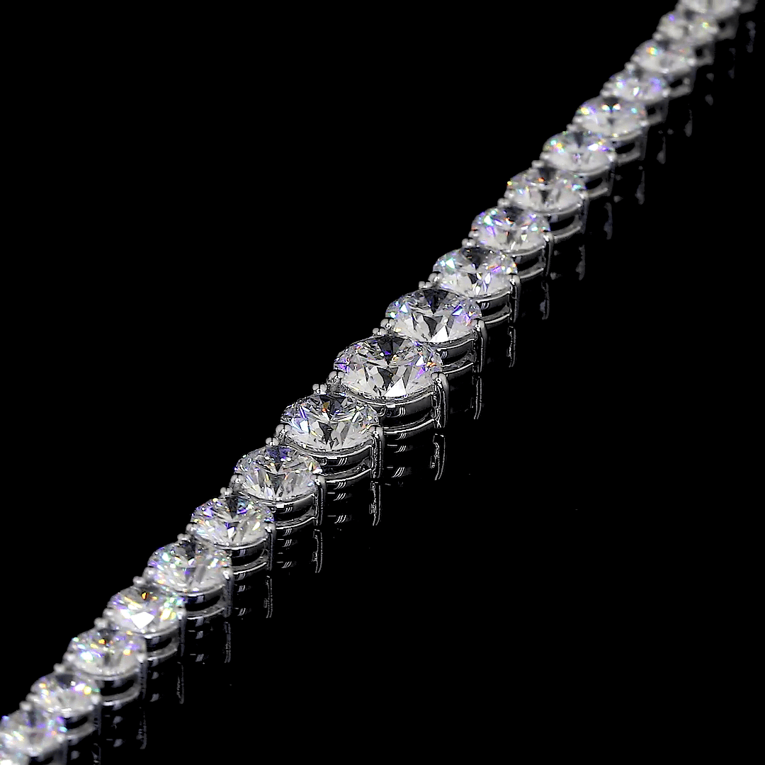 25 Carat Graduated Lab Grown Diamond Tennis Necklace