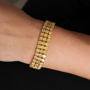 27 Carat Fancy Yellow Diamond Flexible Mesh Bracelet in Yellow Gold