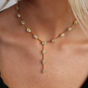 27 Carat Lariat Fancy Yellow Oval Cut Diamond Necklace in Yellow Gold