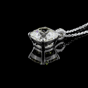 3.4 Carat White Gold Lab Cushion Modified Shape Pendant