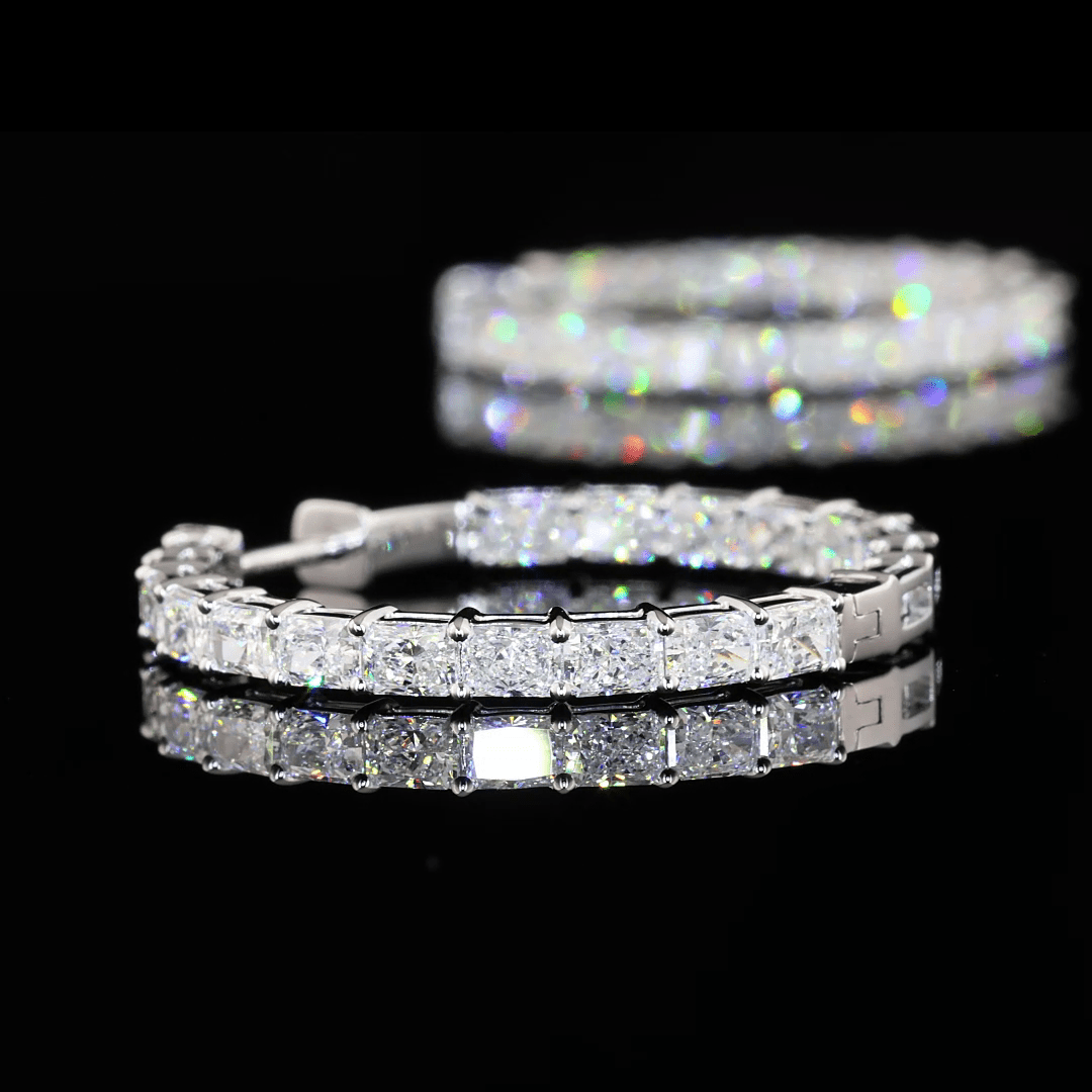 3.95 Carat Lab Grown Diamond Hoop Earrings