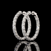 3.95 Carat Lab Grown Diamond Hoop Earrings