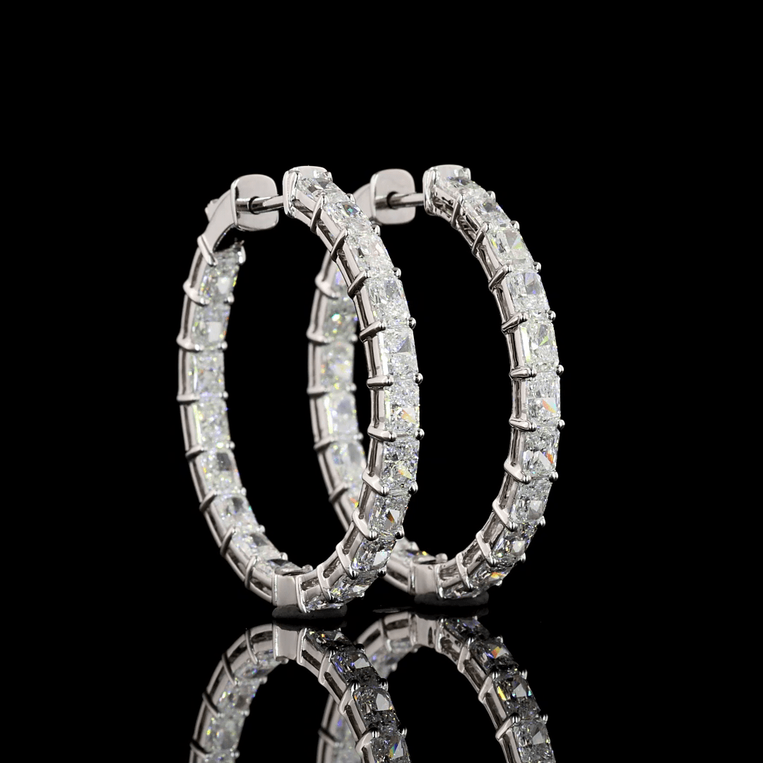 3.95 Carat Lab Grown Diamond Hoop Earrings