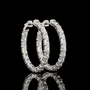 3.95 Carat Lab Grown Diamond Hoop Earrings