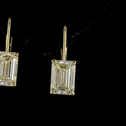 3 Carat Lab Emerald-Cut Diamond Hanging Earring