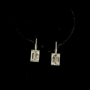 3 Carat Lab Emerald-Cut Diamond Hanging Earring