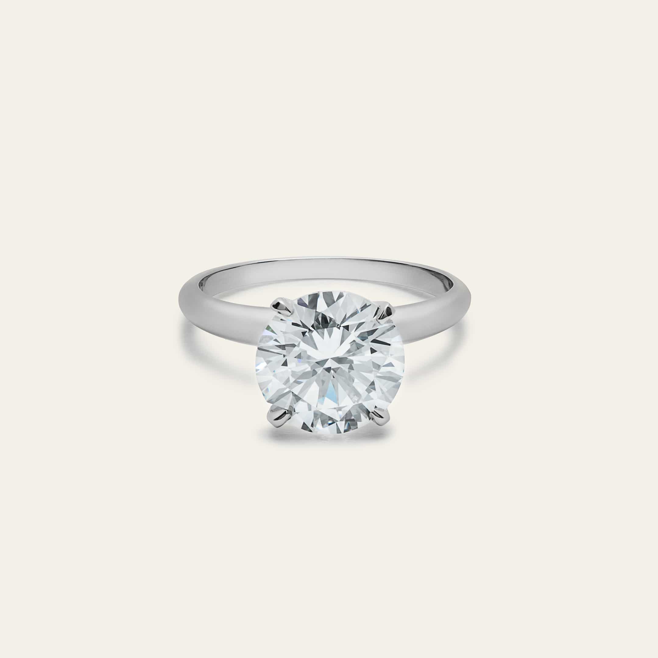 Round Diamond Engagement Ring in Platinum | Natural Round Diamond Ring ...
