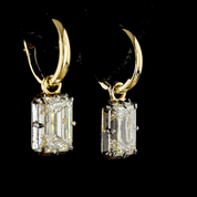 4.12 Carat Emerald Shape Hanging Earrings