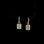 4.12 Carat Emerald Shape Hanging Earrings