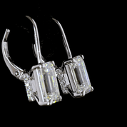 4.2 Carat Lab Emerald Cut Diamond Hanging Earring