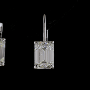 4.2 Carat Lab Emerald Cut Diamond Hanging Earring