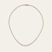 4.6 Carat Graduating Diamond Tennis Necklace in Rose Gold