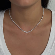4.6 Carat Graduating Diamond Tennis Necklace in White Gold
