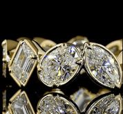 4.6 Carat Yellow Gold Lab Grown Mix Shape Eternity Ring