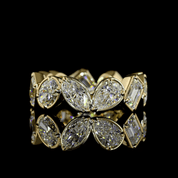 4.6 Carat Yellow Gold Lab Grown Mix Shape Eternity Ring