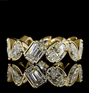 4.6 Carat Yellow Gold Lab Grown Mix Shape Eternity Ring