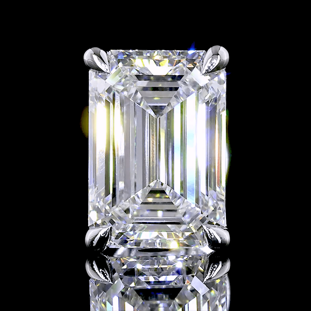 4 Carat Lab Grown Emerald Shape Diamond Earrings