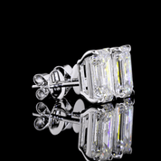 4 Carat Lab Grown Emerald Shape Diamond Earrings