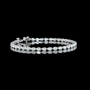 4 Carat Lab Grown Pear-Shaped Diamond Bracelet