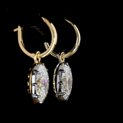 4 Carat Lab Oval Diamond Hanging Earrings