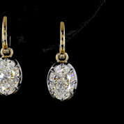 4 Carat Lab Oval Diamond Hanging Earrings