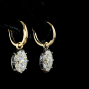 4 Carat Lab Oval Shape Diamond Hanging Earring