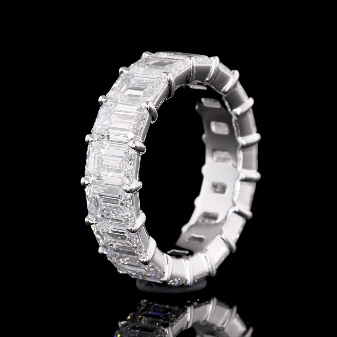 6 Carat Emerald Lab Grown Diamond Eternity Ring