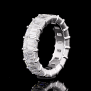 6 Carat Emerald Lab Grown Diamond Eternity Ring