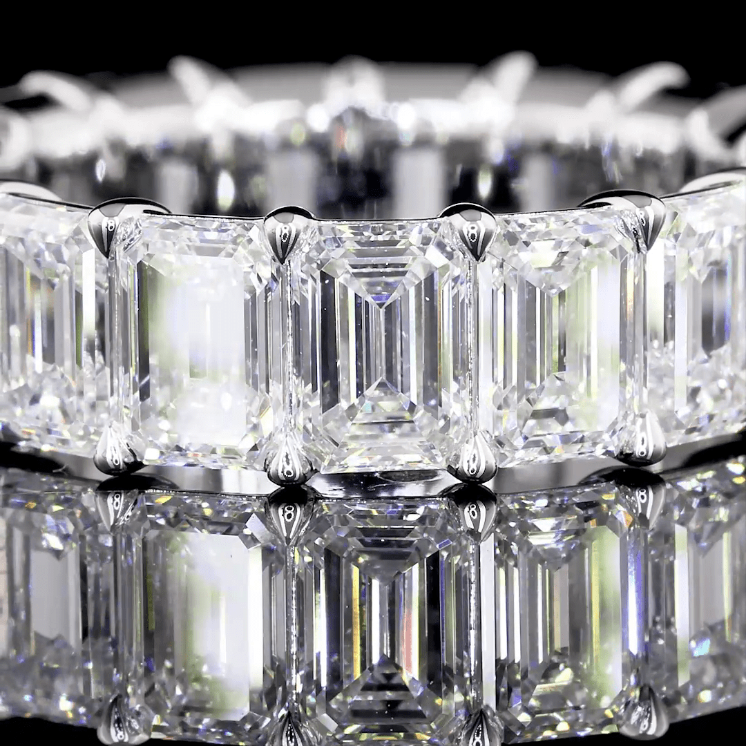 6 Carat Emerald Lab Grown Diamond Eternity Ring