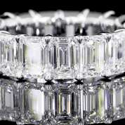 6 Carat Emerald Lab Grown Diamond Eternity Ring