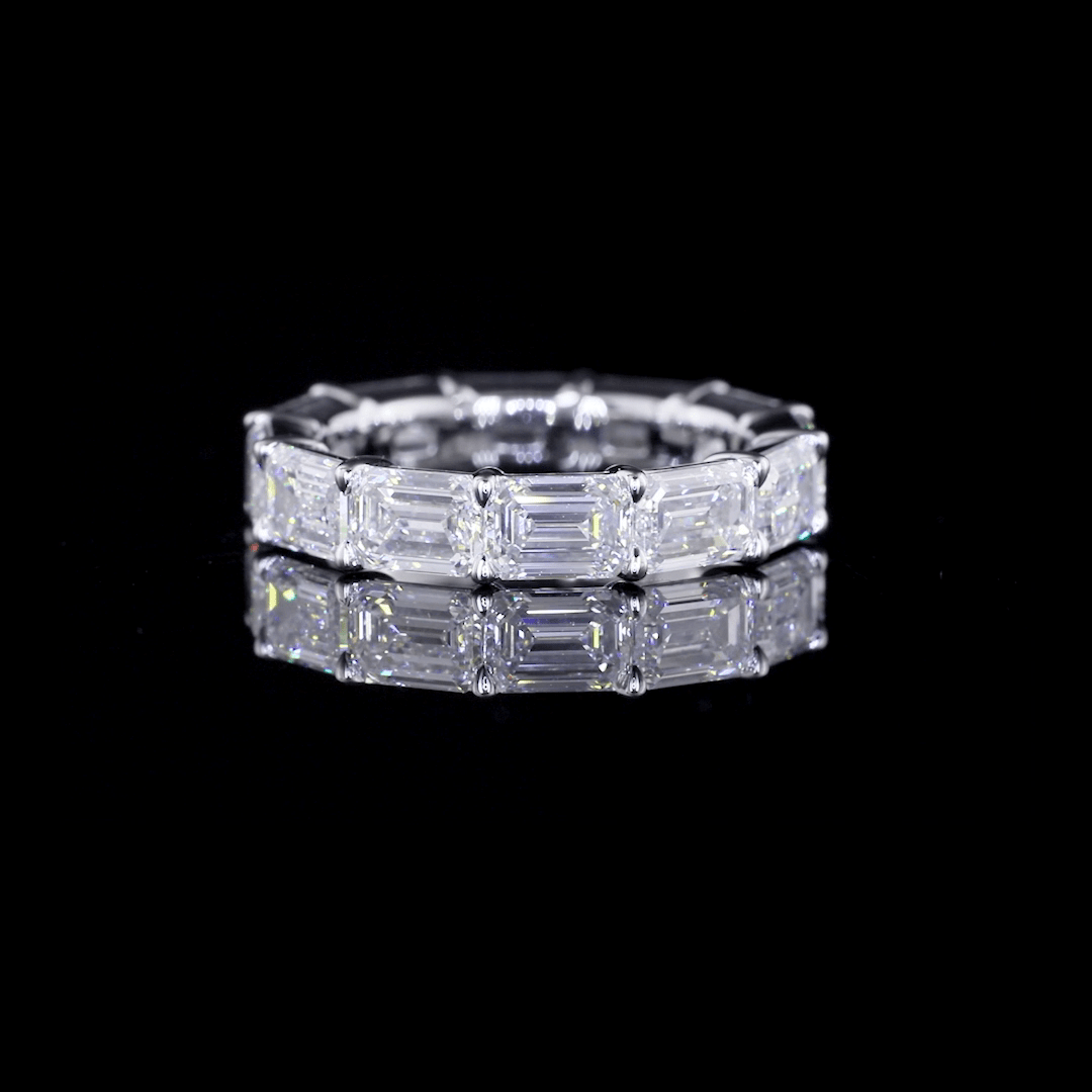 6.02 Carat Emerald Lab Grown Diamond Eternity Ring