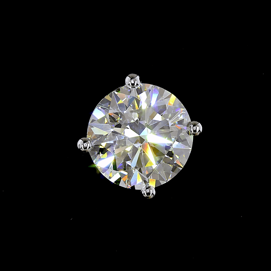 6.5 Carat Lab Grown Round Diamond Stud Earrings