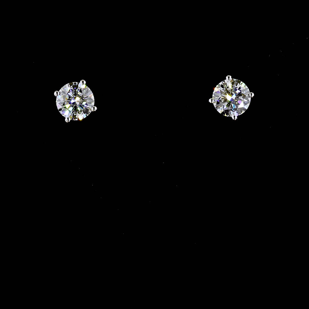 6.5 Carat Lab Grown Round Diamond Stud Earrings