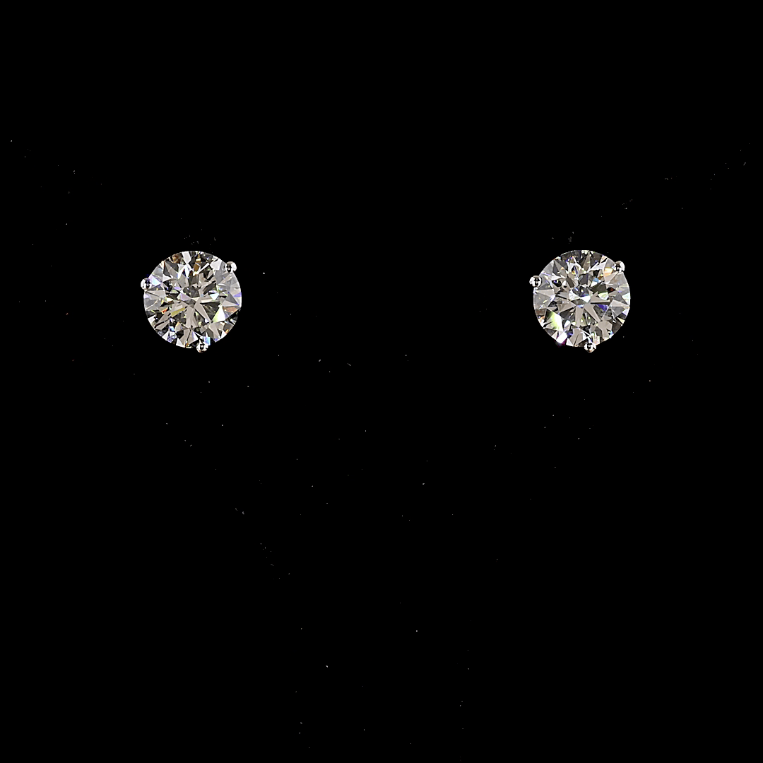 7 Carat Lab Grown Round Diamond Stud Earrings