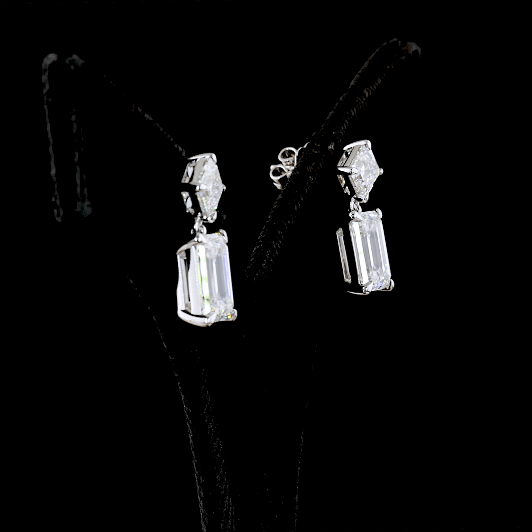 8.2 Carat Lab Grown Diamond Dangling Earrings