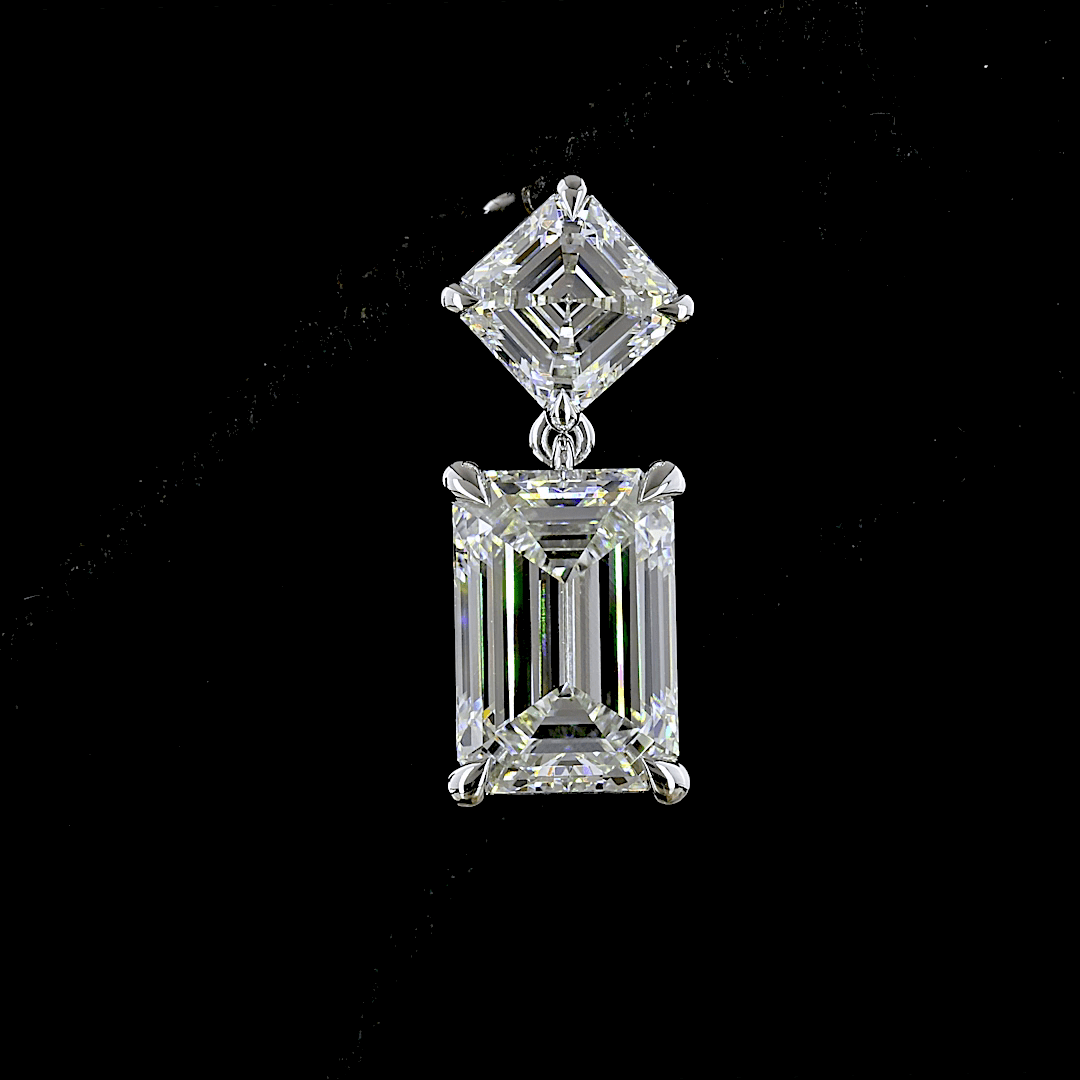 8.2 Carat Lab Grown Diamond Dangling Earrings