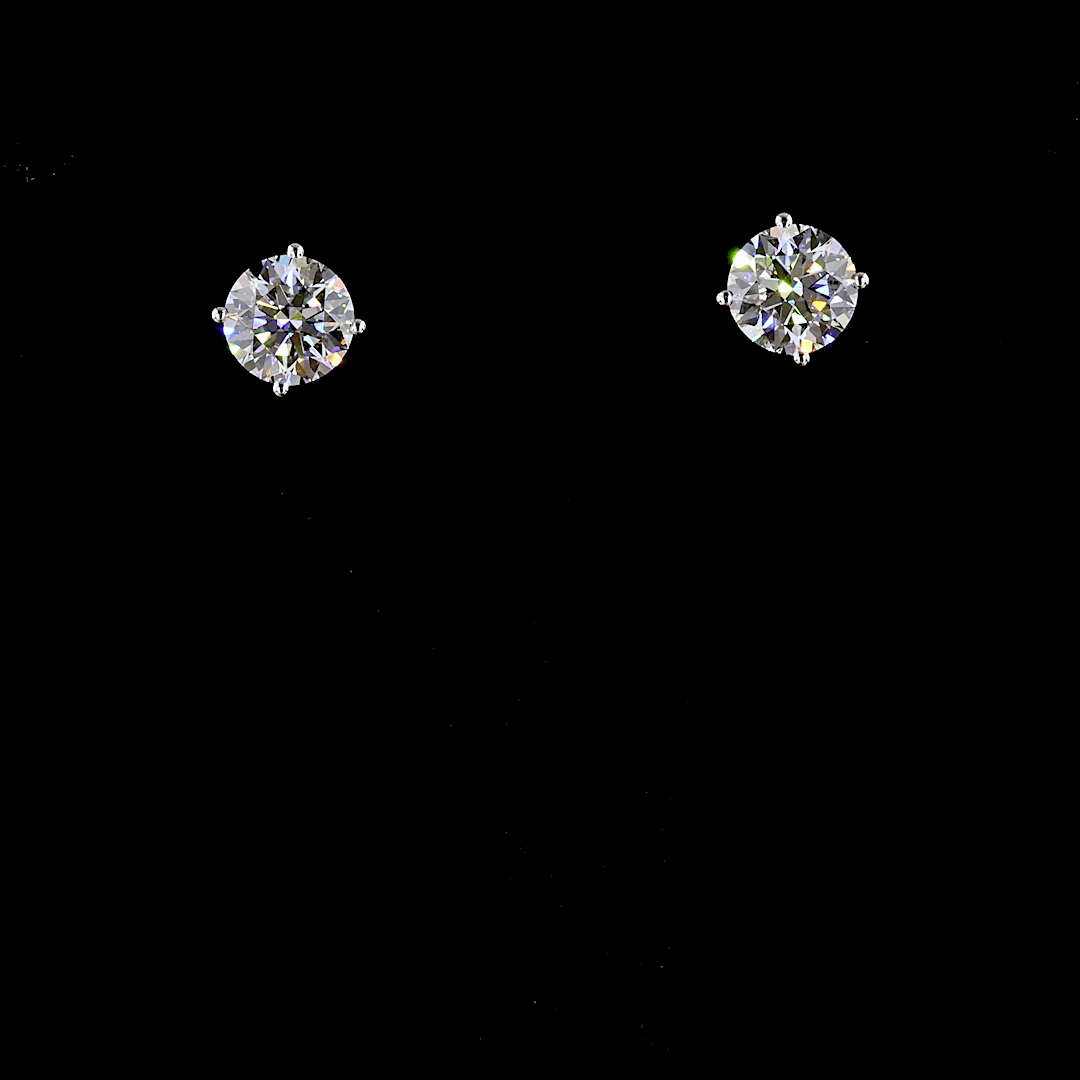 8.5 Carat Lab Grown Round Diamond Stud Earrings