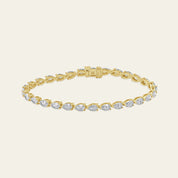 5.48 Carat Pear-Shaped Diamond Yellow Gold Tennis Bracelet