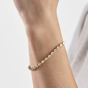 5.48 Carat Pear-Shaped Diamond Yellow Gold Tennis Bracelet