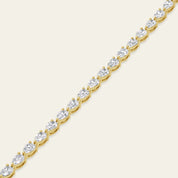 5.48 Carat Pear-Shaped Diamond Yellow Gold Tennis Bracelet