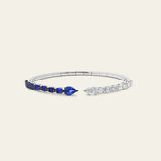 Diamond and Blue Sapphire Cuff Bracelet