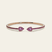 Pink Sapphire Flexible Cuff Bracelet