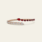 Diamond and Ruby Bypass Cuff Bracelet