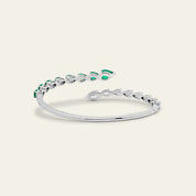 Diamond and Emerald Bypass Cuff Bracelet