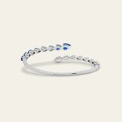 Diamond and Sapphire Bypass Cuff Bracelet