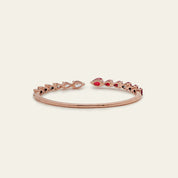 Pear-Shaped Diamond and Ruby Cuff Bracelet