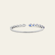 Pear-Shaped Diamond and Blue Sapphire Cuff Bracelet