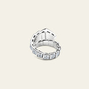 BVLGARI Serpenti Viper Ring One-Coil White Gold Full Pavé Diamond Set 345223