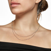 Rose-Cut Diamond and White Gold Chain Necklace