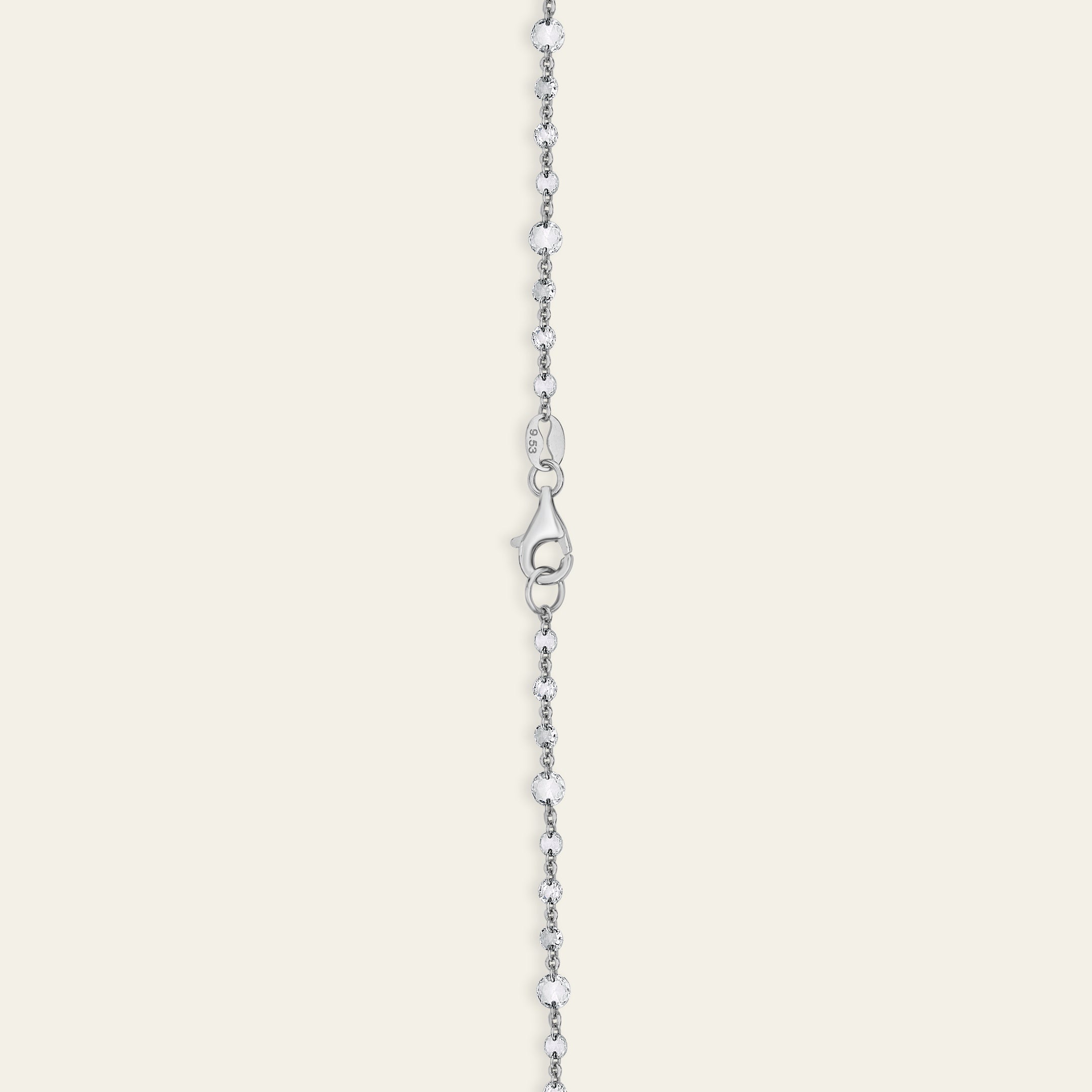 Rose-Cut Diamond and White Gold Chain Necklace